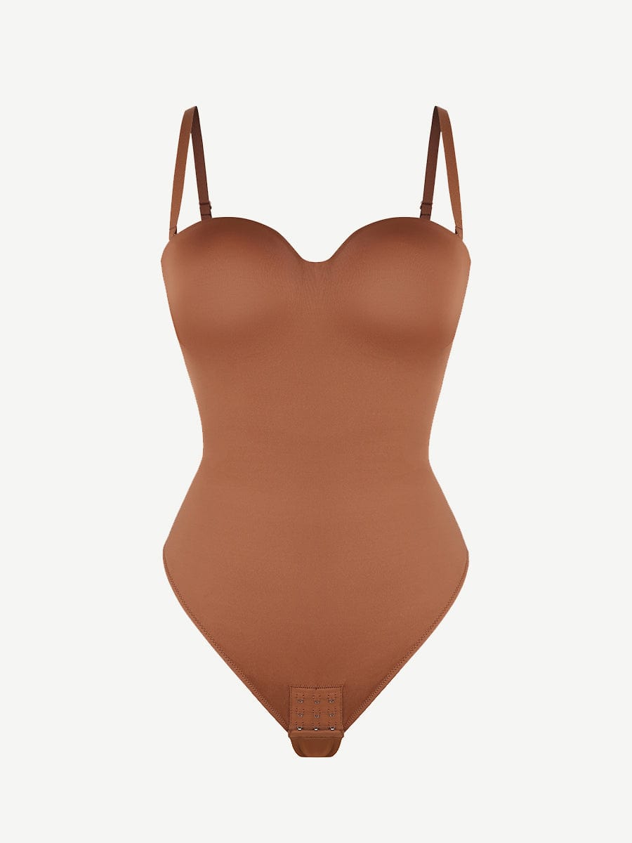 One-Piece Underwire Strap Removable Waist And Abdomen Shaping Thong Bodysuit