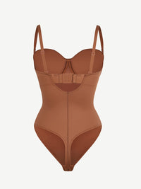 One-Piece Underwire Strap Removable Waist And Abdomen Shaping Thong Bodysuit