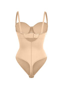 One-Piece Underwire Strap Removable Waist And Abdomen Shaping Thong Bodysuit