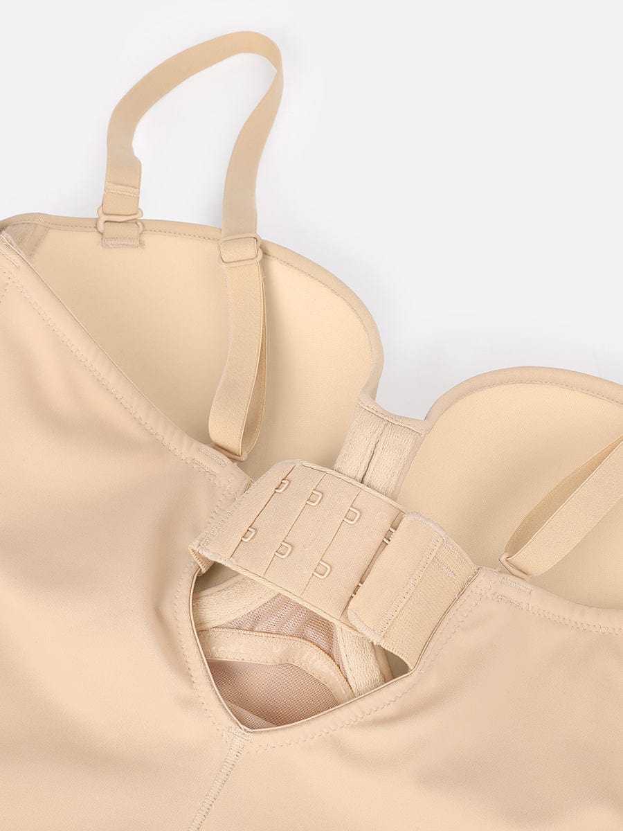 One-Piece Underwire Strap Removable Waist And Abdomen Shaping Thong Bodysuit