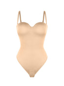 One-Piece Underwire Strap Removable Waist And Abdomen Shaping Thong Bodysuit