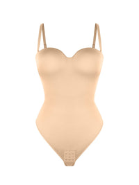 One-Piece Underwire Strap Removable Waist And Abdomen Shaping Thong Bodysuit