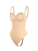One-Piece Underwire Strap Removable Waist And Abdomen Shaping Thong Bodysuit