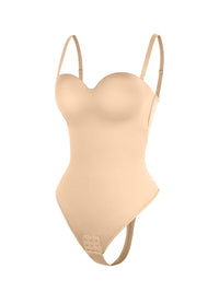 One-Piece Underwire Strap Removable Waist And Abdomen Shaping Thong Bodysuit