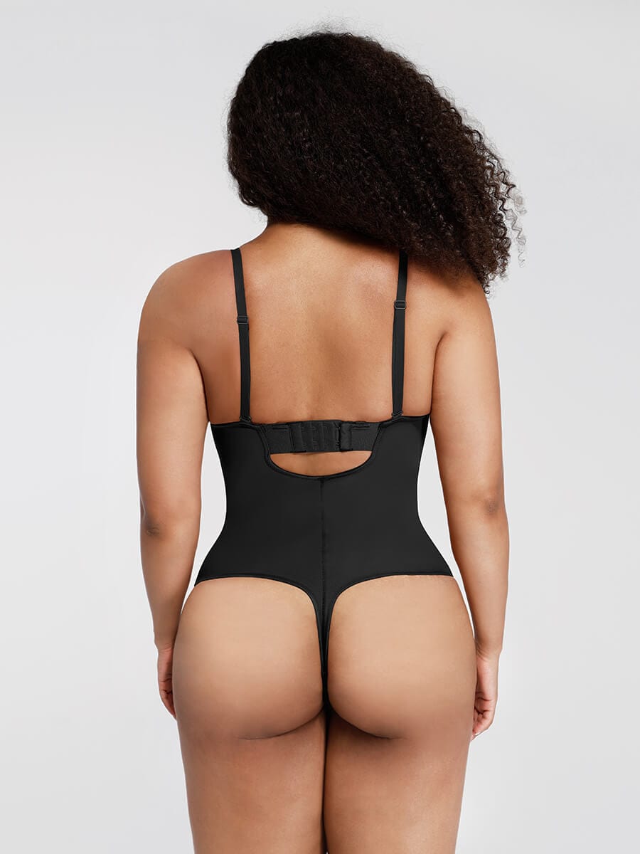One-Piece Underwire Strap Removable Waist And Abdomen Shaping Thong Bodysuit
