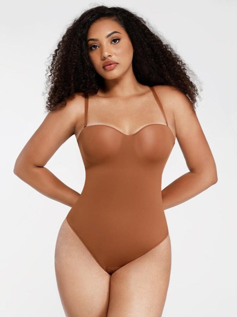 One-Piece Underwire Strap Removable Waist And Abdomen Shaping Thong Bodysuit