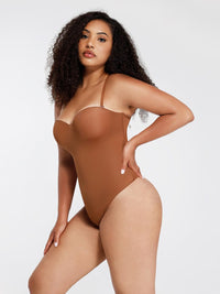 One-Piece Underwire Strap Removable Waist And Abdomen Shaping Thong Bodysuit