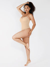 One-Piece Underwire Strap Removable Waist And Abdomen Shaping Thong Bodysuit