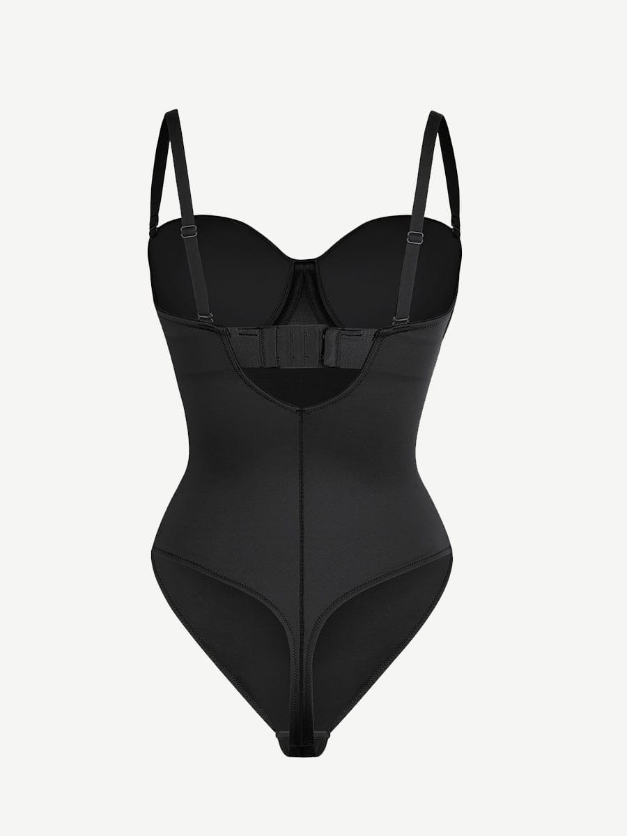 One-Piece Underwire Strap Removable Waist And Abdomen Shaping Thong Bodysuit