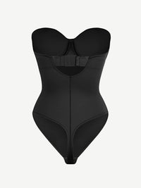 One-Piece Underwire Strap Removable Waist And Abdomen Shaping Thong Bodysuit