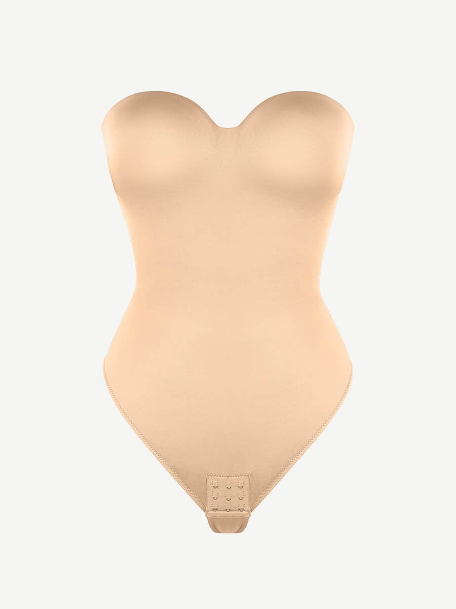 One-Piece Underwire Strap Removable Waist And Abdomen Shaping Thong Bodysuit