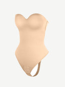 One-Piece Underwire Strap Removable Waist And Abdomen Shaping Thong Bodysuit