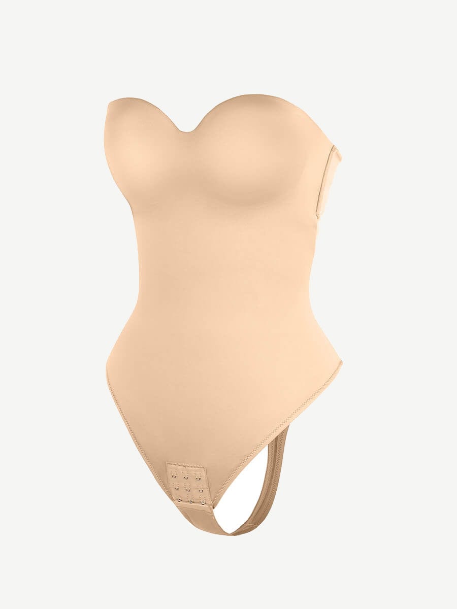 One-Piece Underwire Strap Removable Waist And Abdomen Shaping Thong Bodysuit
