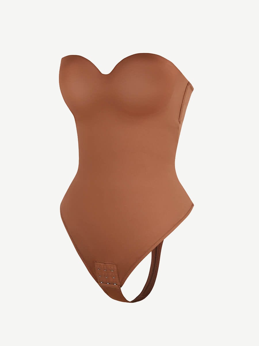 One-Piece Underwire Strap Removable Waist And Abdomen Shaping Thong Bodysuit
