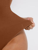 Seamless Deep V Waist and Abdomen Shaping Thong Bodysuit