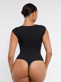 Seamless Deep V Waist and Abdomen Shaping Thong Bodysuit