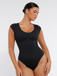 Seamless Deep V Waist and Abdomen Shaping Thong Bodysuit