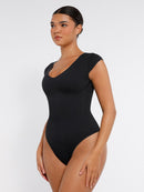 Seamless Deep V Waist and Abdomen Shaping Thong Bodysuit