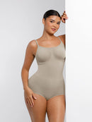 Seamless Waist and Abdomen Shaping Shapewear Bodysuit with Adjustable Straps