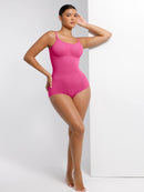 Seamless Waist and Abdomen Shaping Shapewear Bodysuit with Adjustable Straps