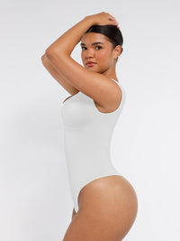 Seamless Deep V Waist and Abdomen Shaping Thong Bodysuit