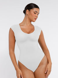 Seamless Deep V Waist and Abdomen Shaping Thong Bodysuit