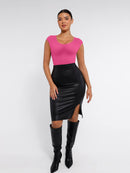 Seamless Deep V Waist and Abdomen Shaping Thong Bodysuit