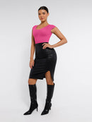 Seamless Deep V Waist and Abdomen Shaping Thong Bodysuit
