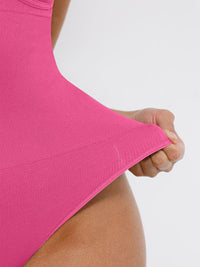 Seamless Deep V Waist and Abdomen Shaping Thong Bodysuit