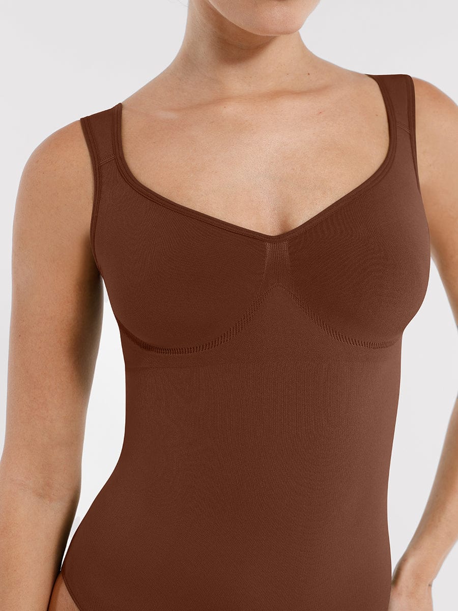 Seamless Diamond Neck Bust Support Waist Control Panty Bodysuit