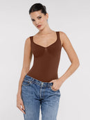 Seamless Diamond Neck Bust Support Waist Control Panty Bodysuit