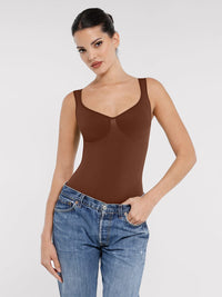Seamless Diamond Neck Bust Support Waist Control Panty Bodysuit