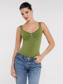 Seamless Diamond Neck Bust Support Waist Control Panty Bodysuit
