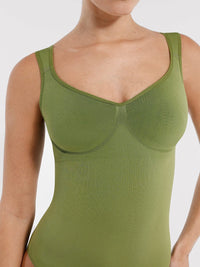 Seamless Diamond Neck Bust Support Waist Control Panty Bodysuit