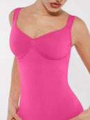 Seamless Diamond Neck Bust Support Waist Control Panty Bodysuit