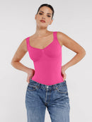 Seamless Diamond Neck Bust Support Waist Control Panty Bodysuit
