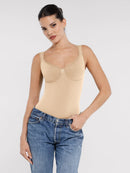 Seamless Diamond Neck Bust Support Waist Control Panty Bodysuit