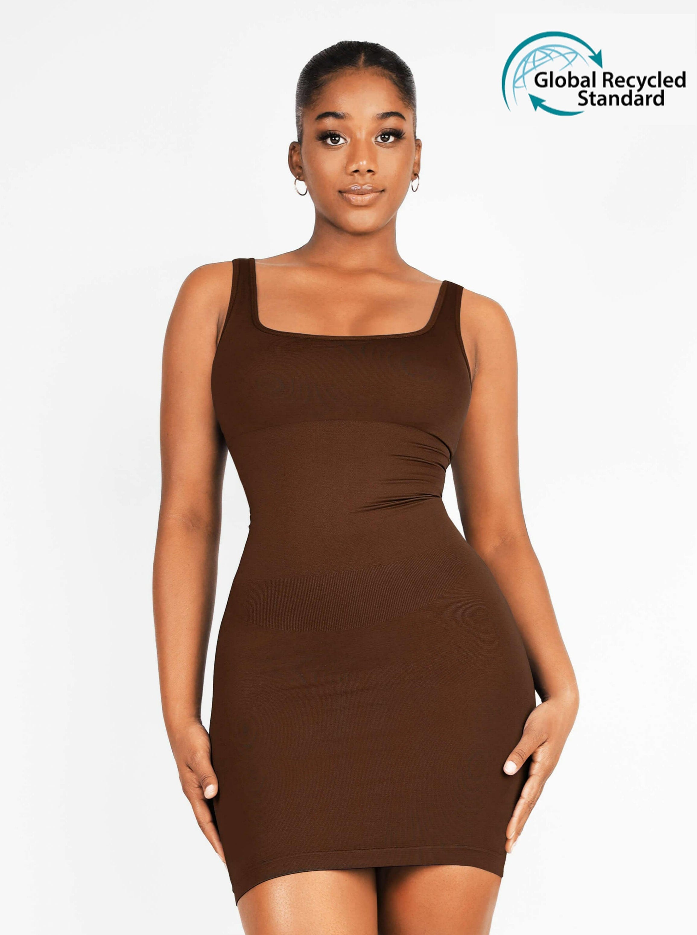 🌿Eco-friendly Square-neck Shaper Snatched Seamless Dress