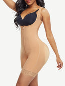 Post Surgery Compression Tummy Control Full Body Shaper With Hook-and-Eye Zipper Closure
