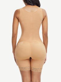 Post Surgery Compression Tummy Control Full Body Shaper With Hook-and-Eye Zipper Closure