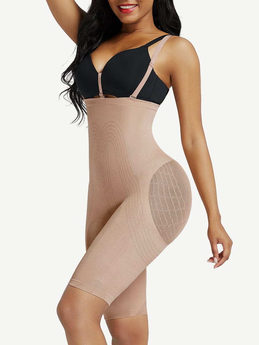 Black Seamless Body Shapers Mesh Strap Plus Size Slim Waist