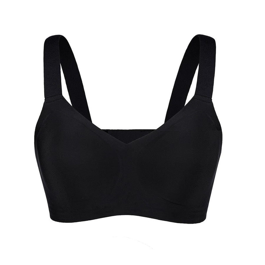 Black Seamless Shapewear Bra Removable Pads Tight Fitting