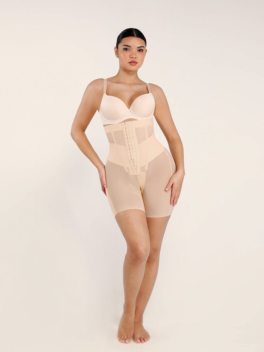 High-Waisted Shaping Briefs Breathable Mesh Waist & Abdomen Control Butt Lifter