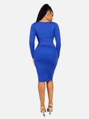 🌿 Eco-friendly Seamless Square Neck Long Sleeve Shaper Dress