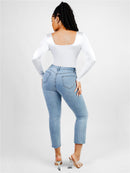 Square Neck Long Sleeve Sleek Thong Bodysuit