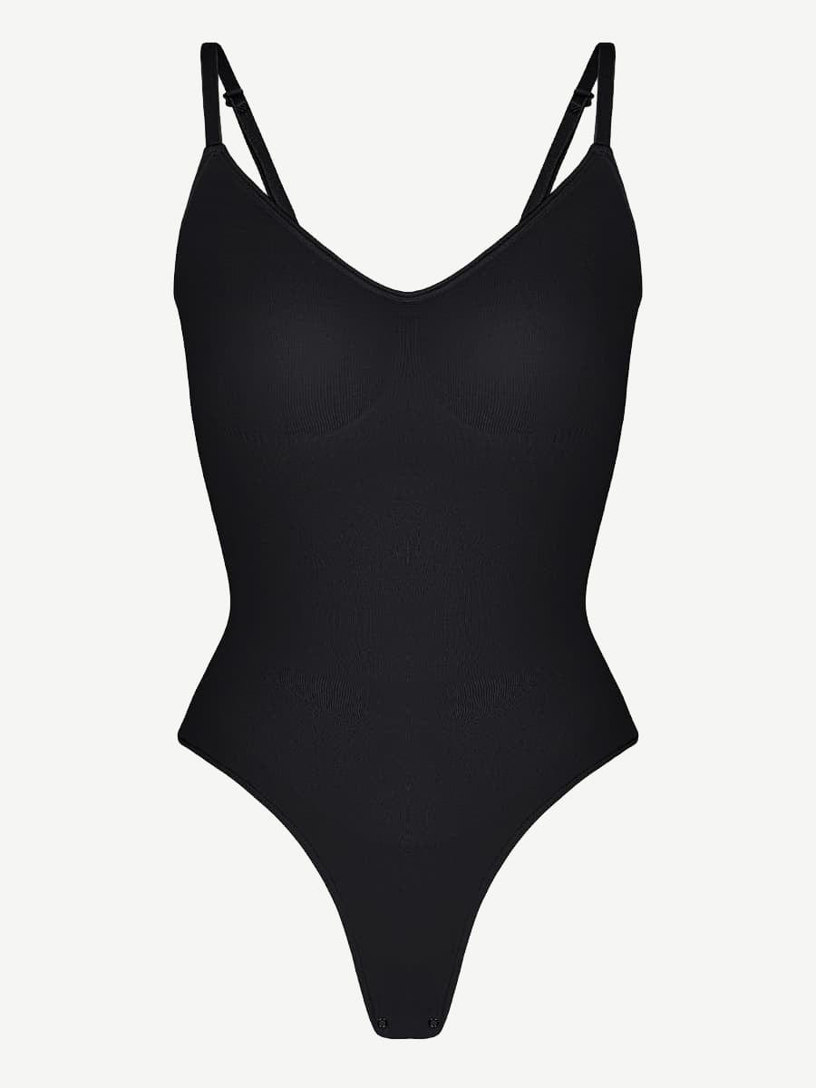 Seamless Scultp Covered Bust Jumpsuit Thong Bodysuit