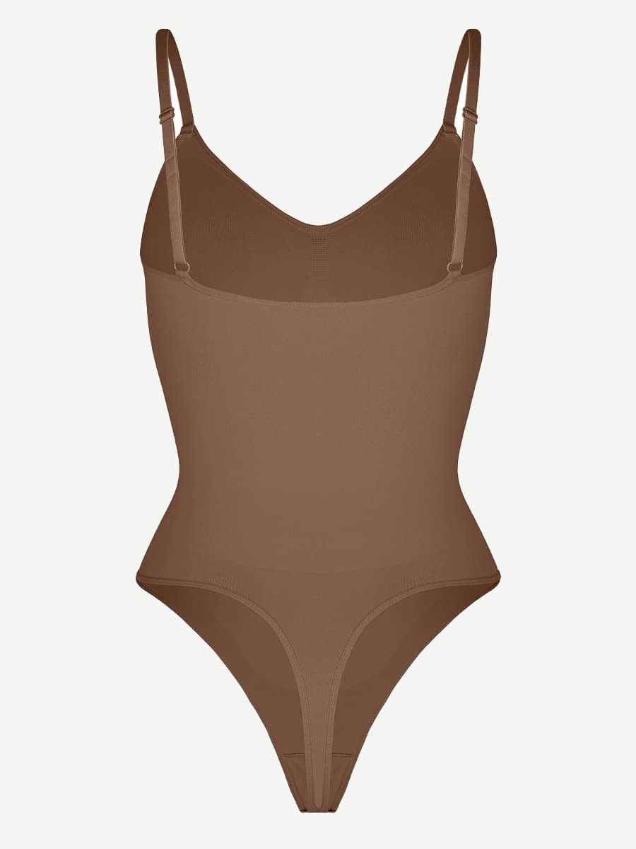 Seamless Scultp Covered Bust Jumpsuit Thong Bodysuit