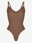 Seamless Scultp Covered Bust Jumpsuit Thong Bodysuit
