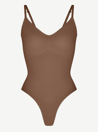 Seamless Scultp Covered Bust Jumpsuit Thong Bodysuit
