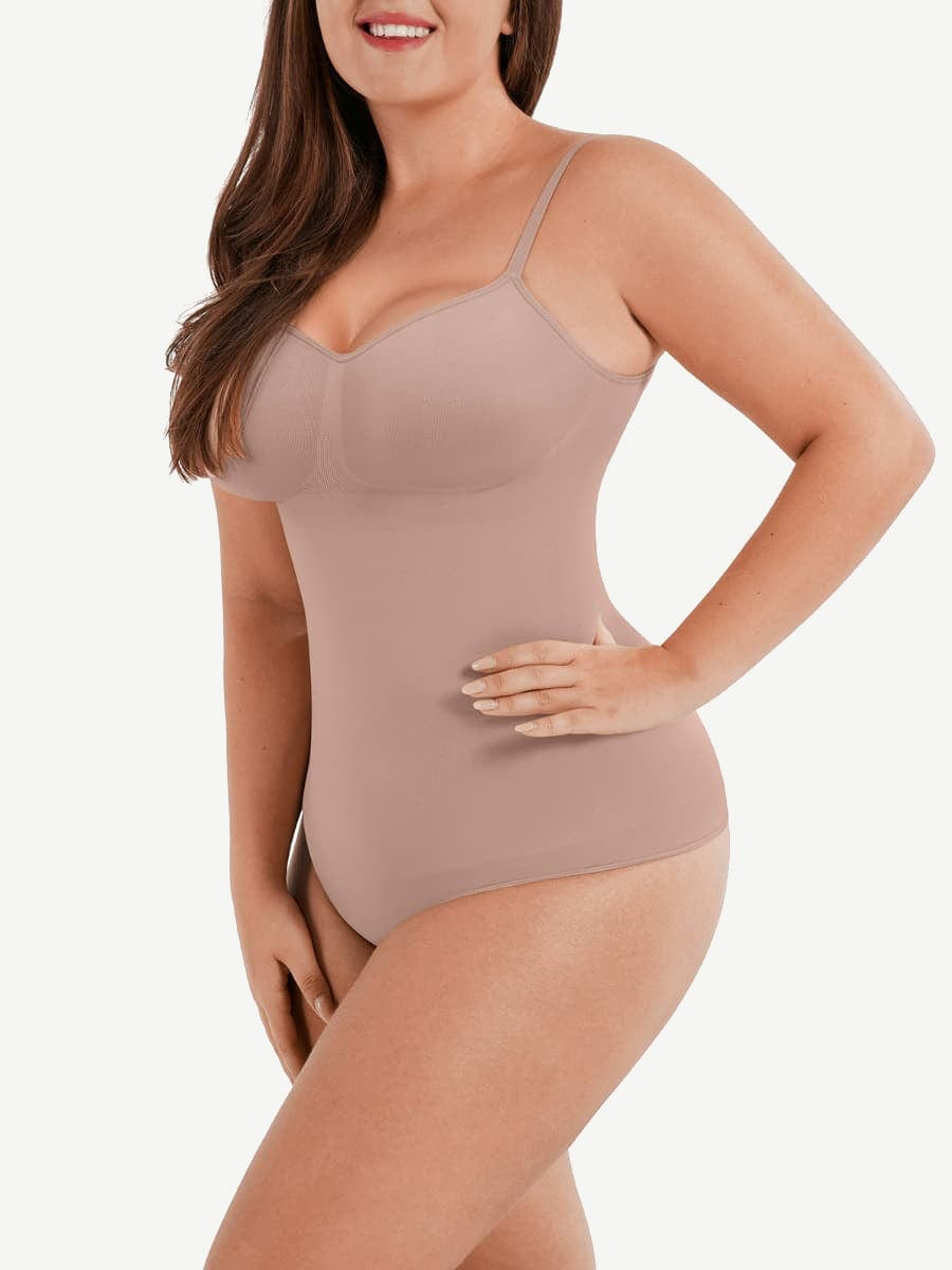 Seamless Scultp Covered Bust Jumpsuit Thong Bodysuit